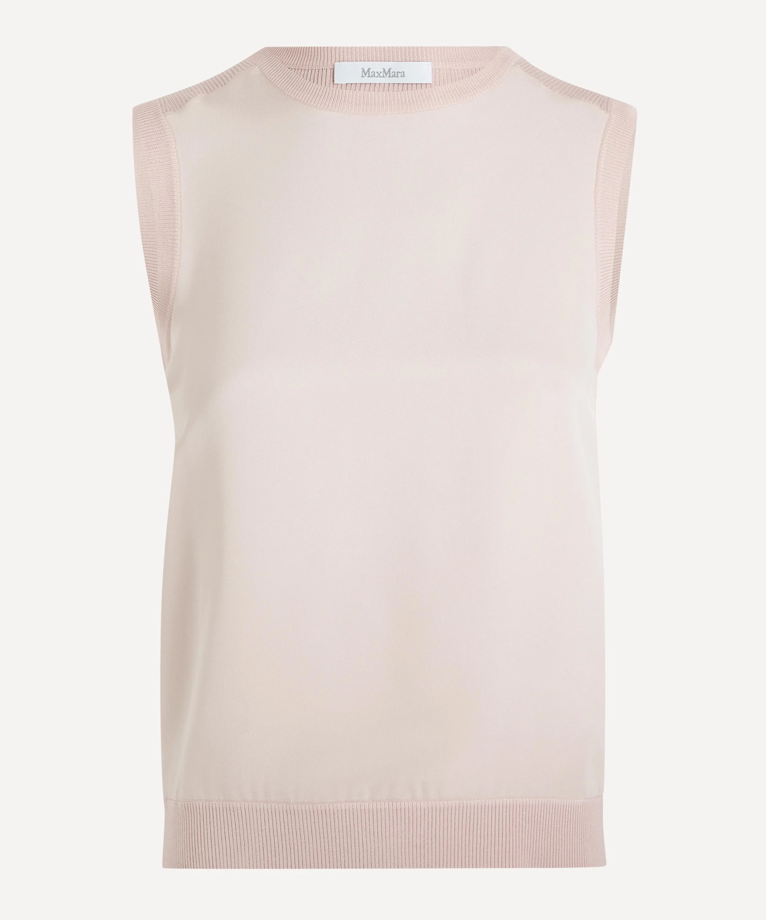 Pink Ginseng Sleeveless Cashmere-Silk Jumper - 1