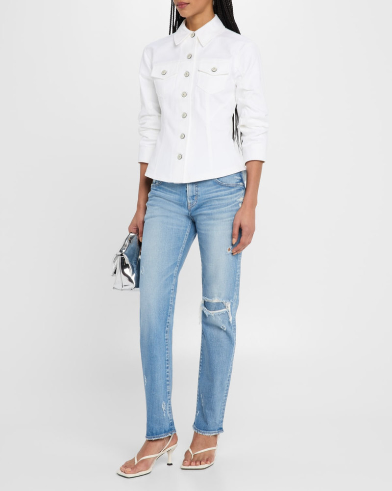 Cinq à Sept Canyon Scrunched Denim Jacket outlook
