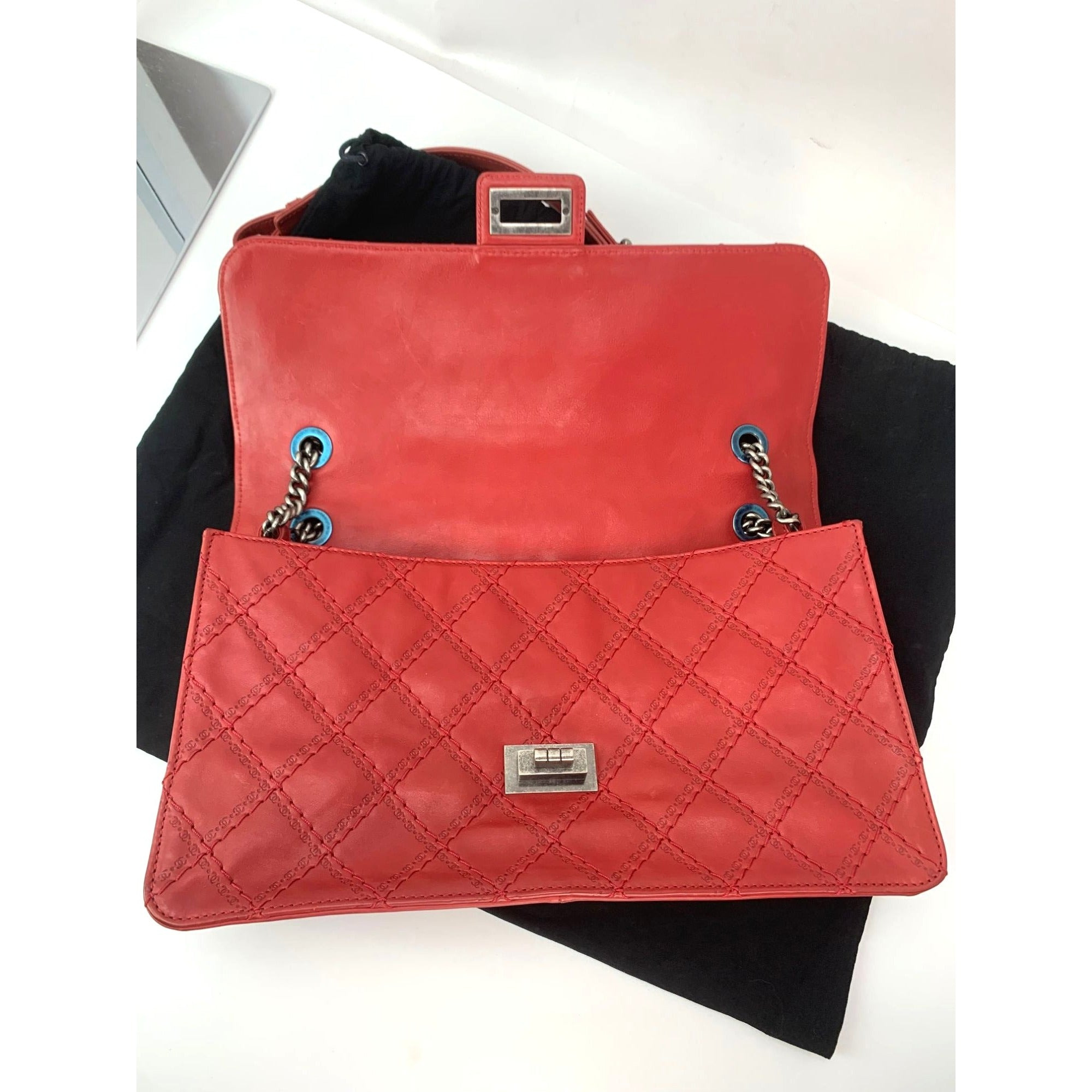 Chanel Calfskin CC Crave Reissue Crown Jumbo Flap Light Red Bag - 5