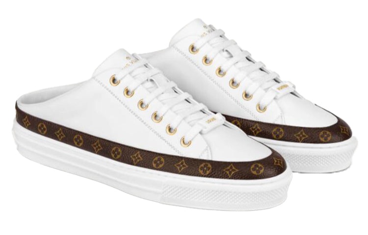 (WMNS) LOUIS VUITTON Stellar Mules 'White Brown' 1A8NEB - 2