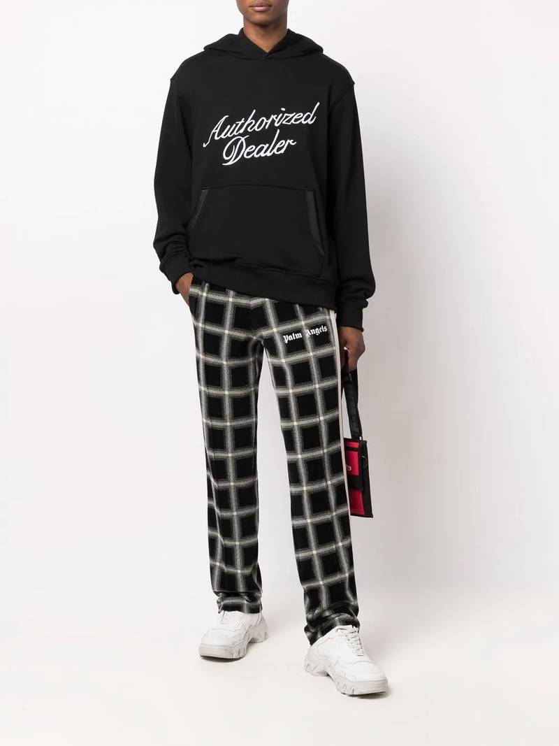 Just Don Authorized Dealer slogan-print cotton hoodie outlook