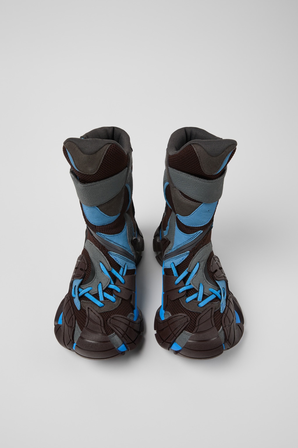 Blue and Gray Textile Boots - 4