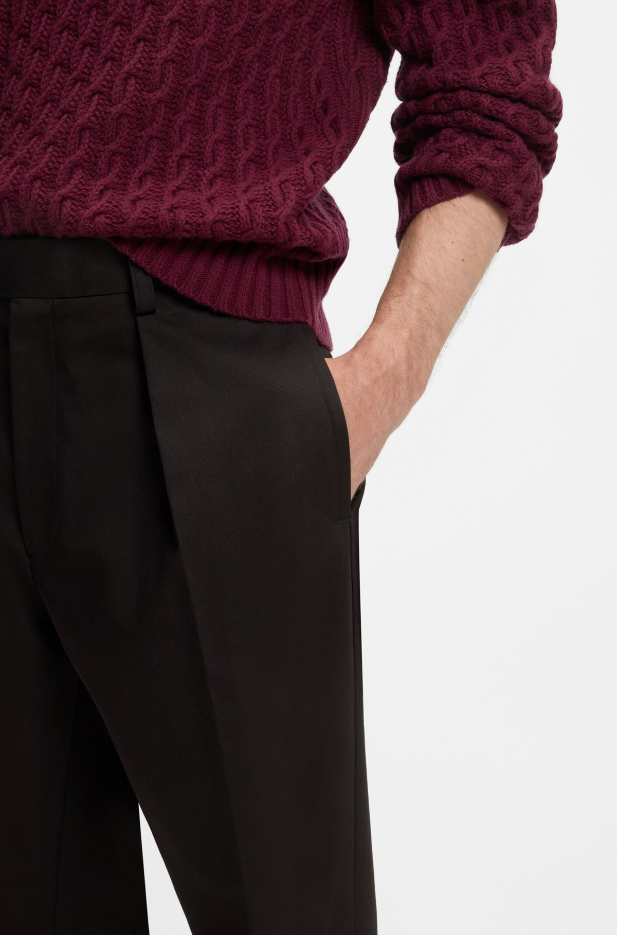 BECKHAM X BOSS MICRO-PATTERNED TROUSERS IN COTTON - 5