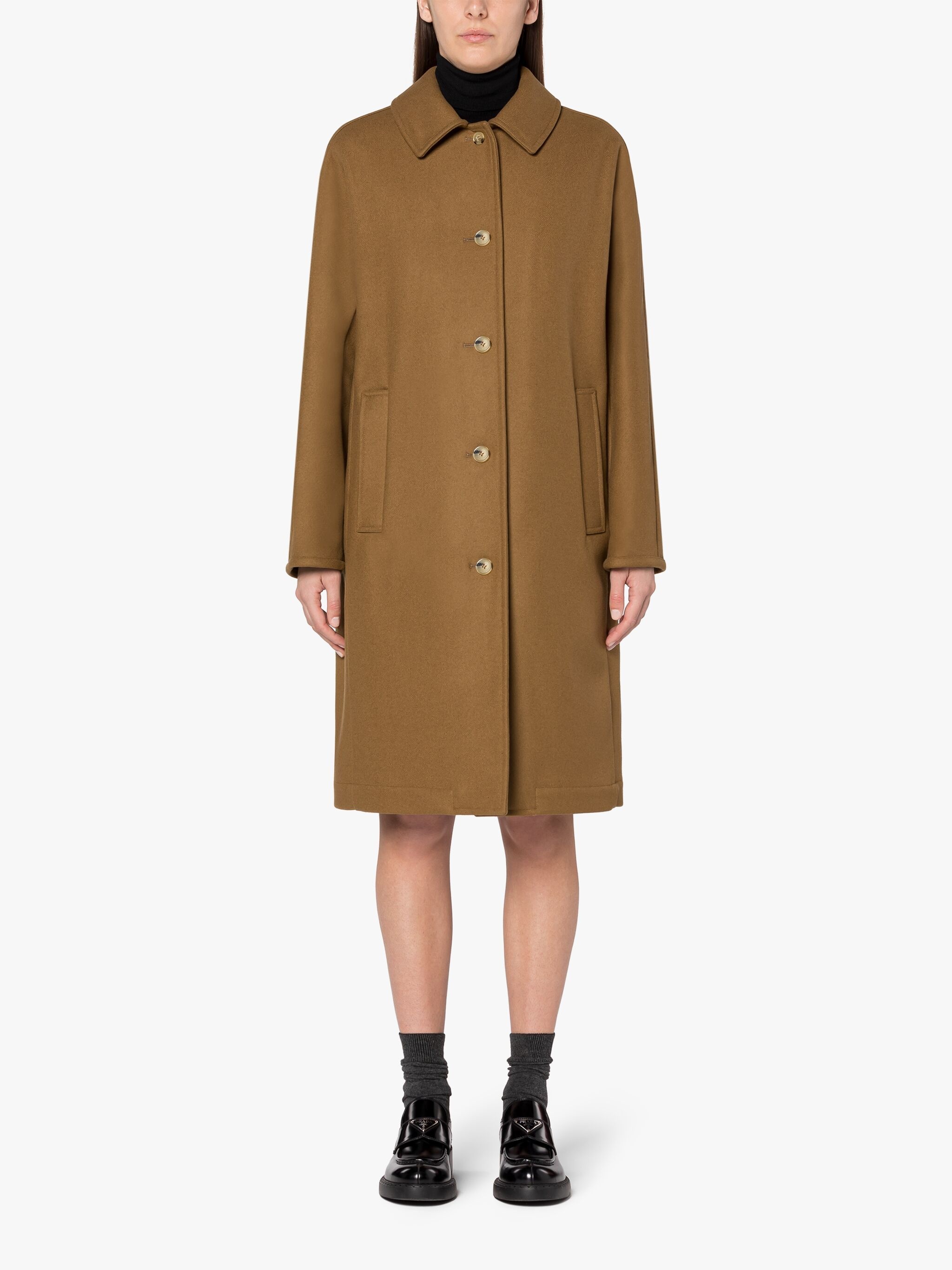 FAIRLIE CAMEL BROWN WOOL COAT - 3