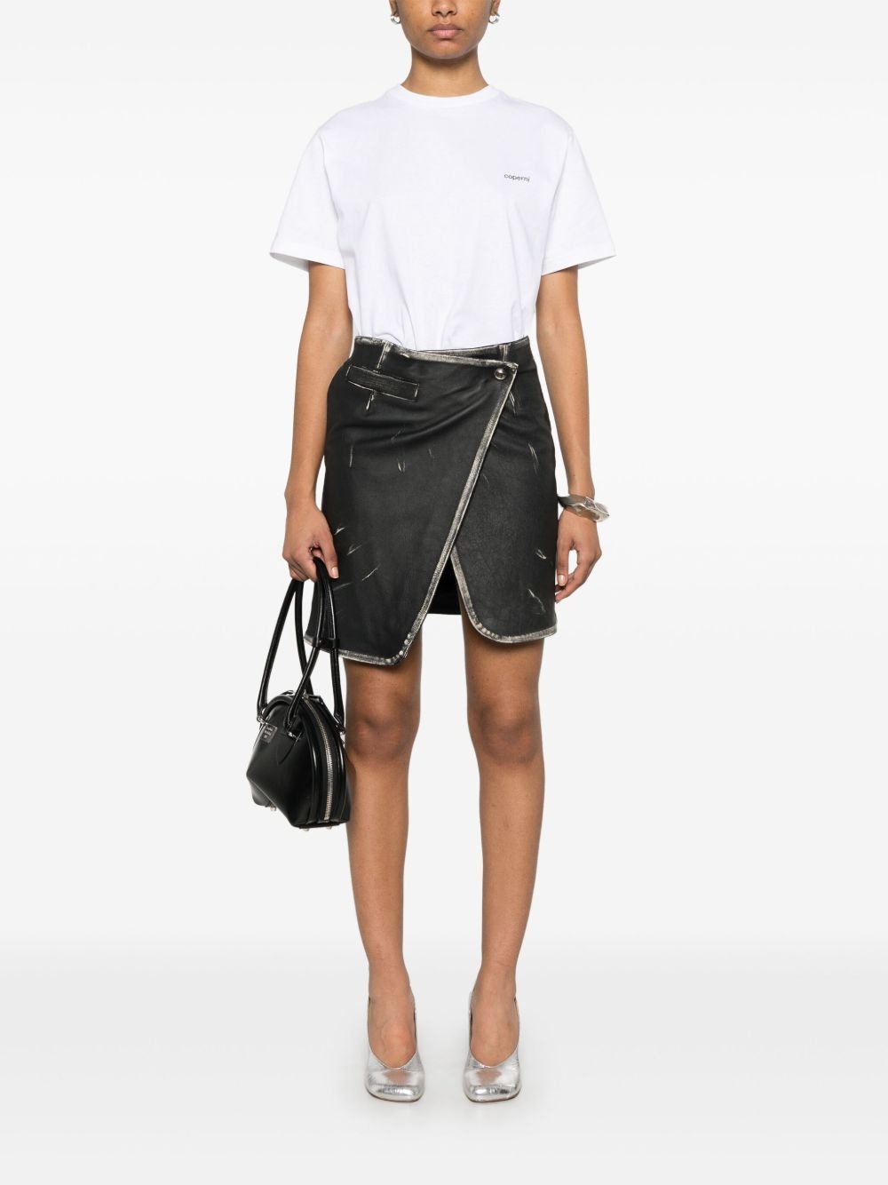 leather wraparound mini skirt - 2