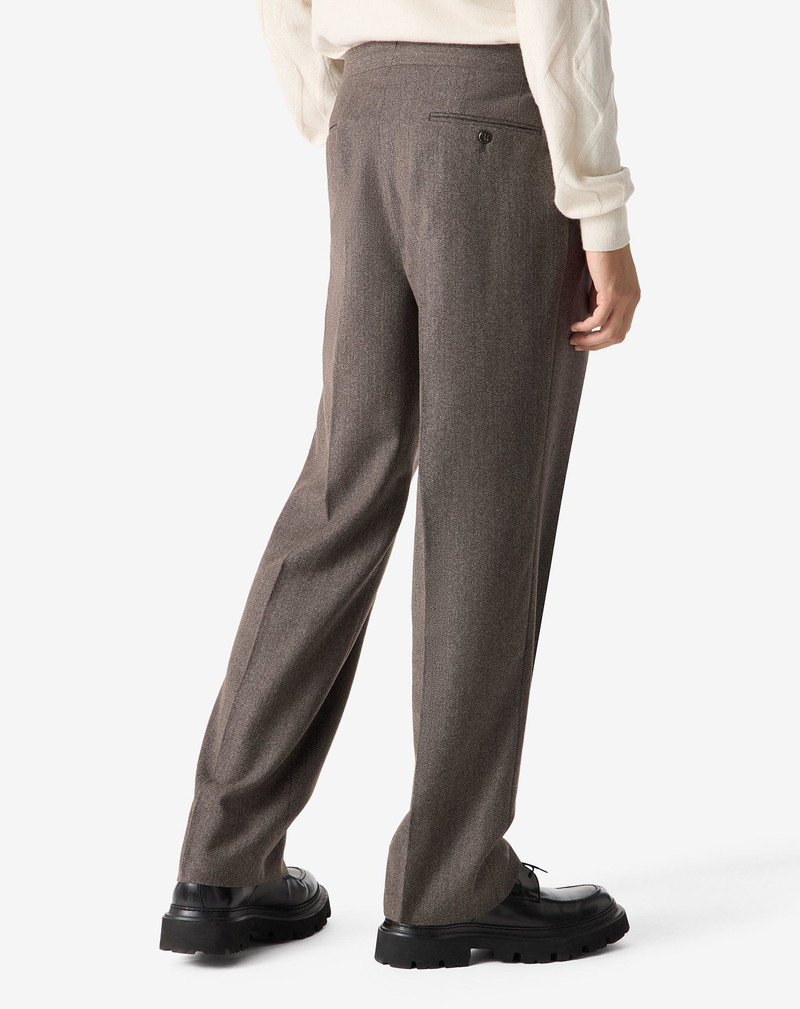 Brown wool and cotton trousers 4