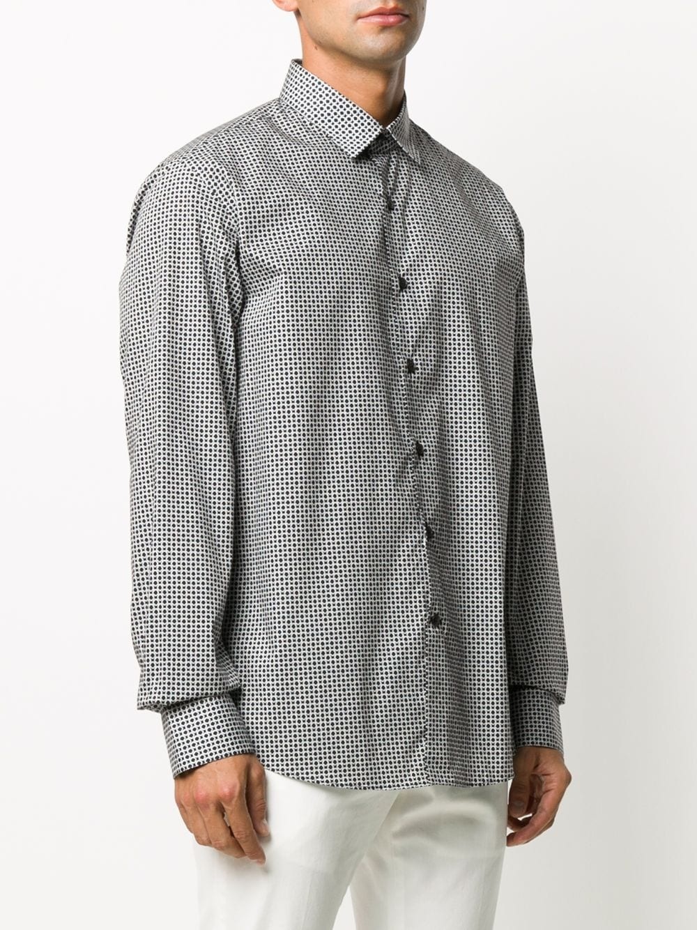 gancini print button-down shirt - 3