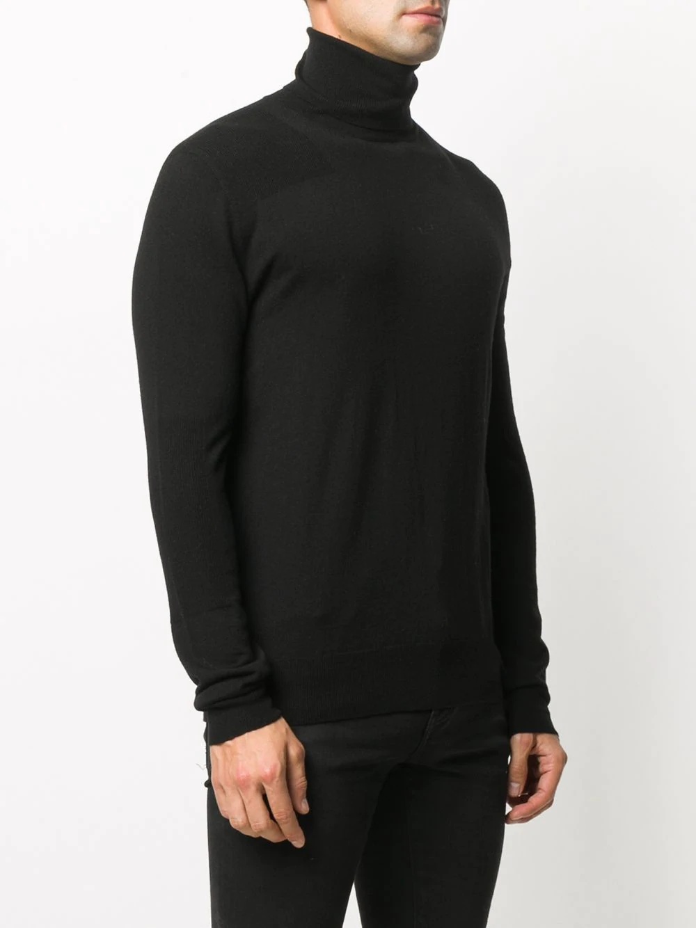 fitted wool roll-neck jumper - 3