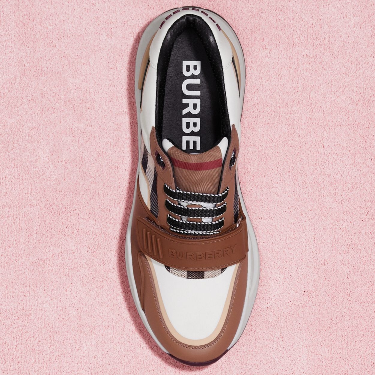 Check Cotton, Nylon and Leather Sneakers - 8