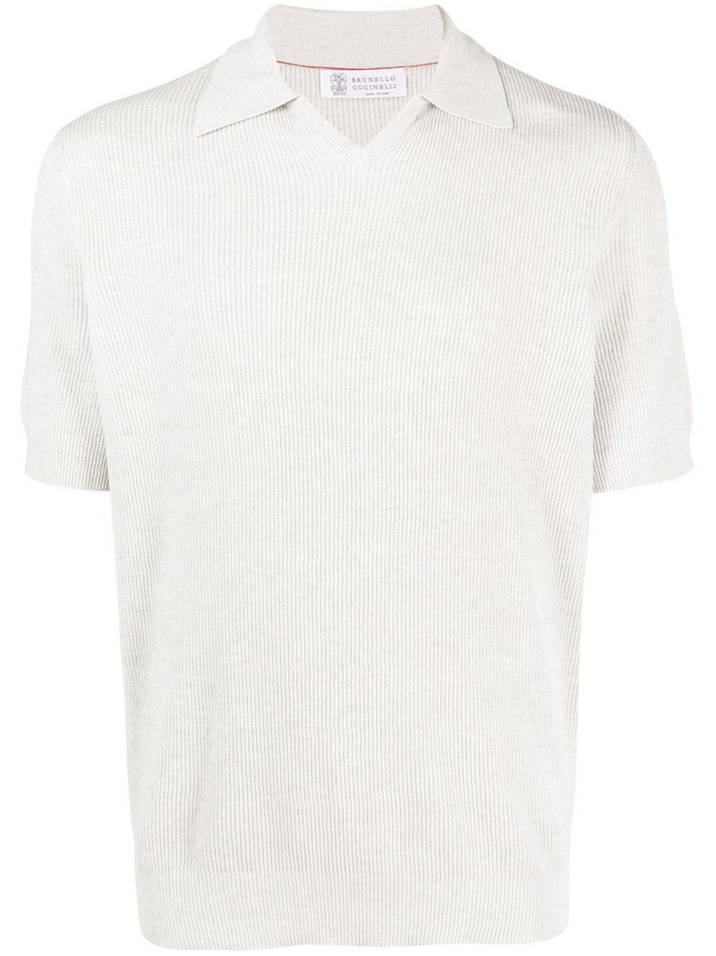 ribbed-knit polo shirt 1