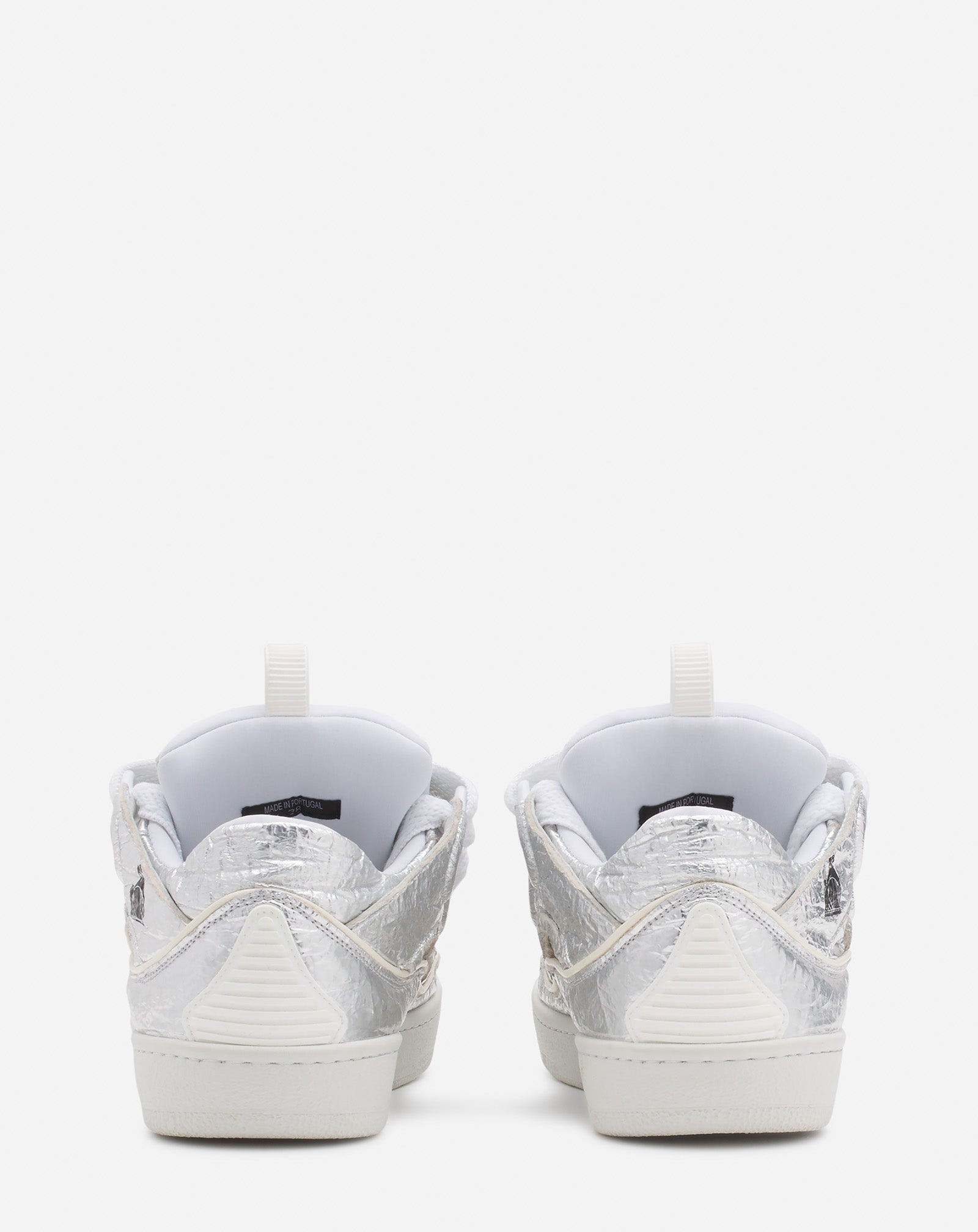 CURB SNEAKERS IN CRINKLED METALLIC LEATHER - 4