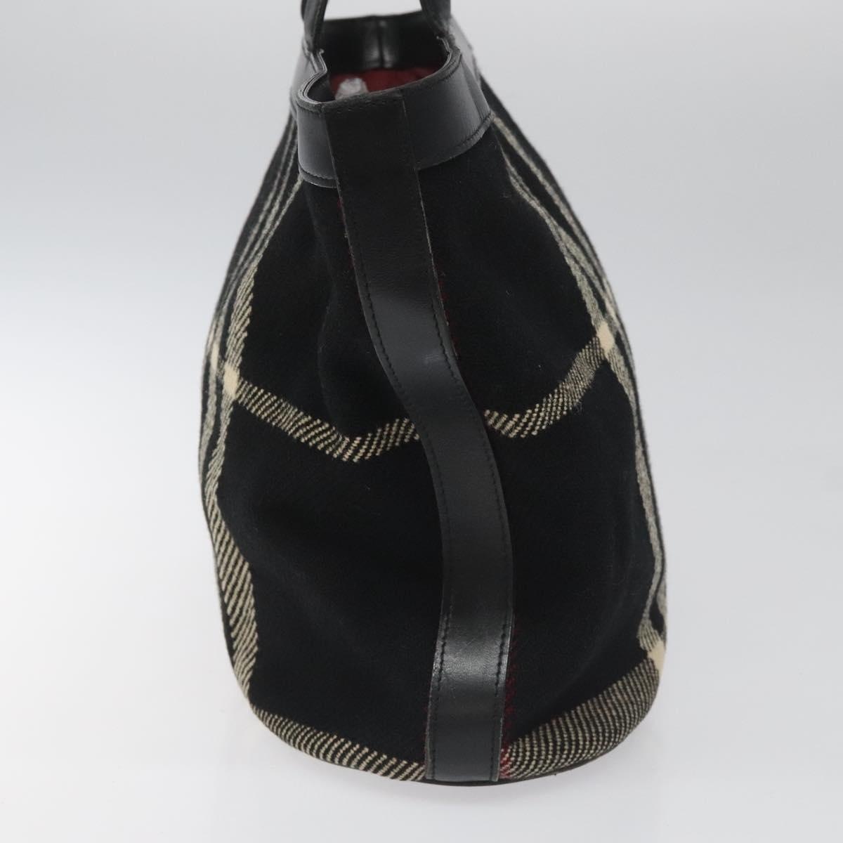 Burberry Nova Check Hand Bag Wool Black - 3