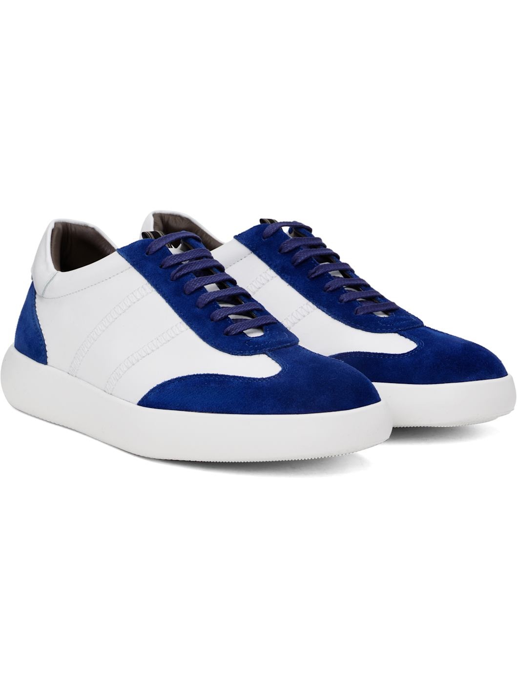 Navy & White Olympia Sneakers - 4