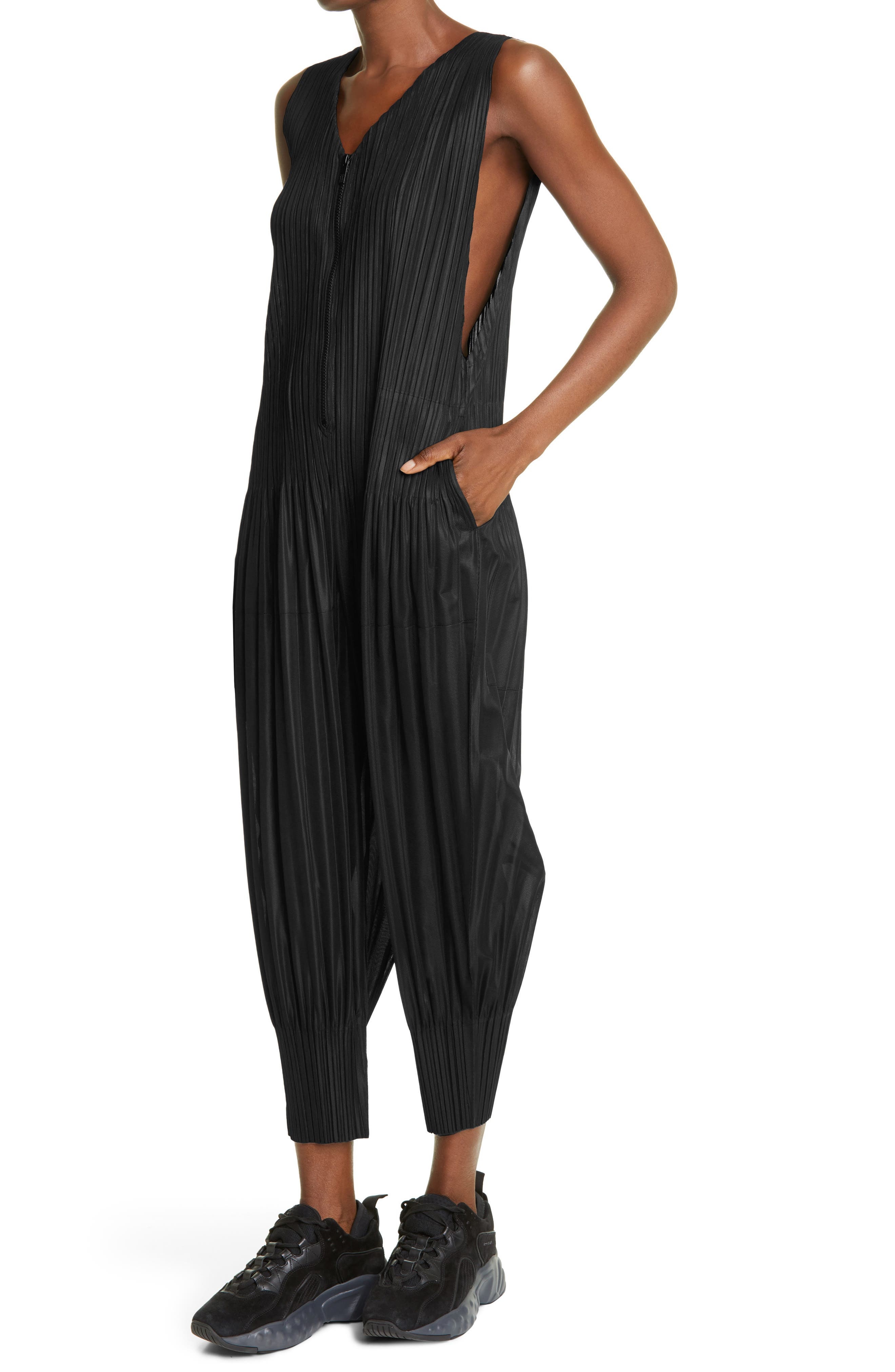 Pleats Please Issey Miyake Pleated Sleeveless Jumpsuit in Black at Nordstrom - 4