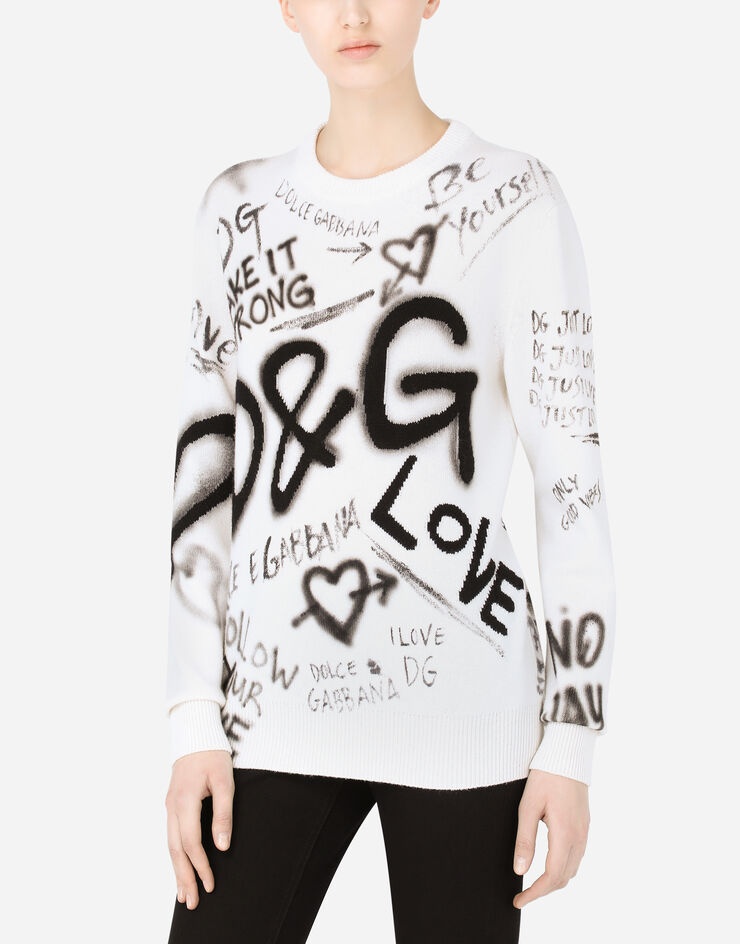 Wool sweater with DG graffiti intarsia - 4