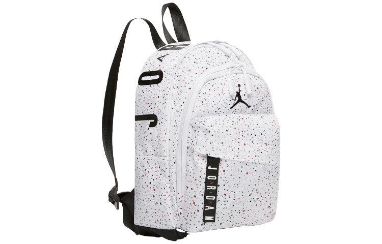 Air Jordan Athletic Zipper Opening Adjustable Strap Schoolbag Backpack Unisex White HA6232-101 - 2
