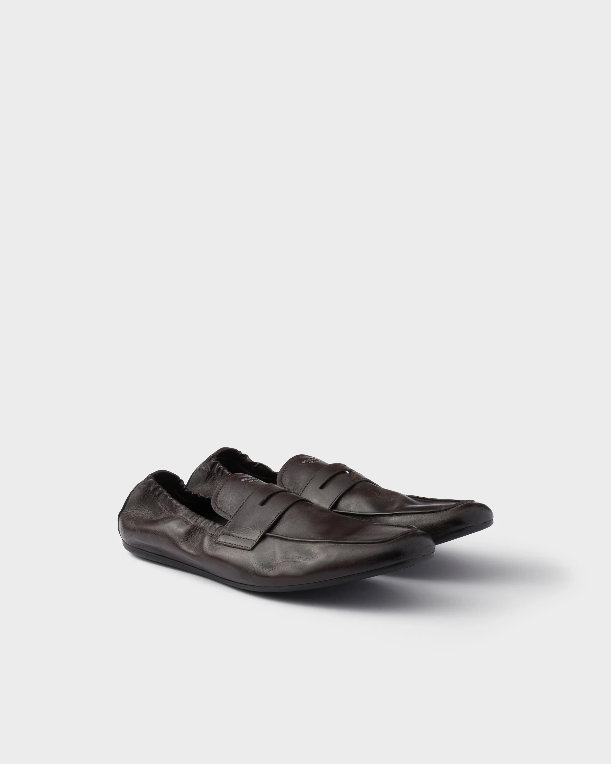 Shuffle antiqued leather loafers - 1