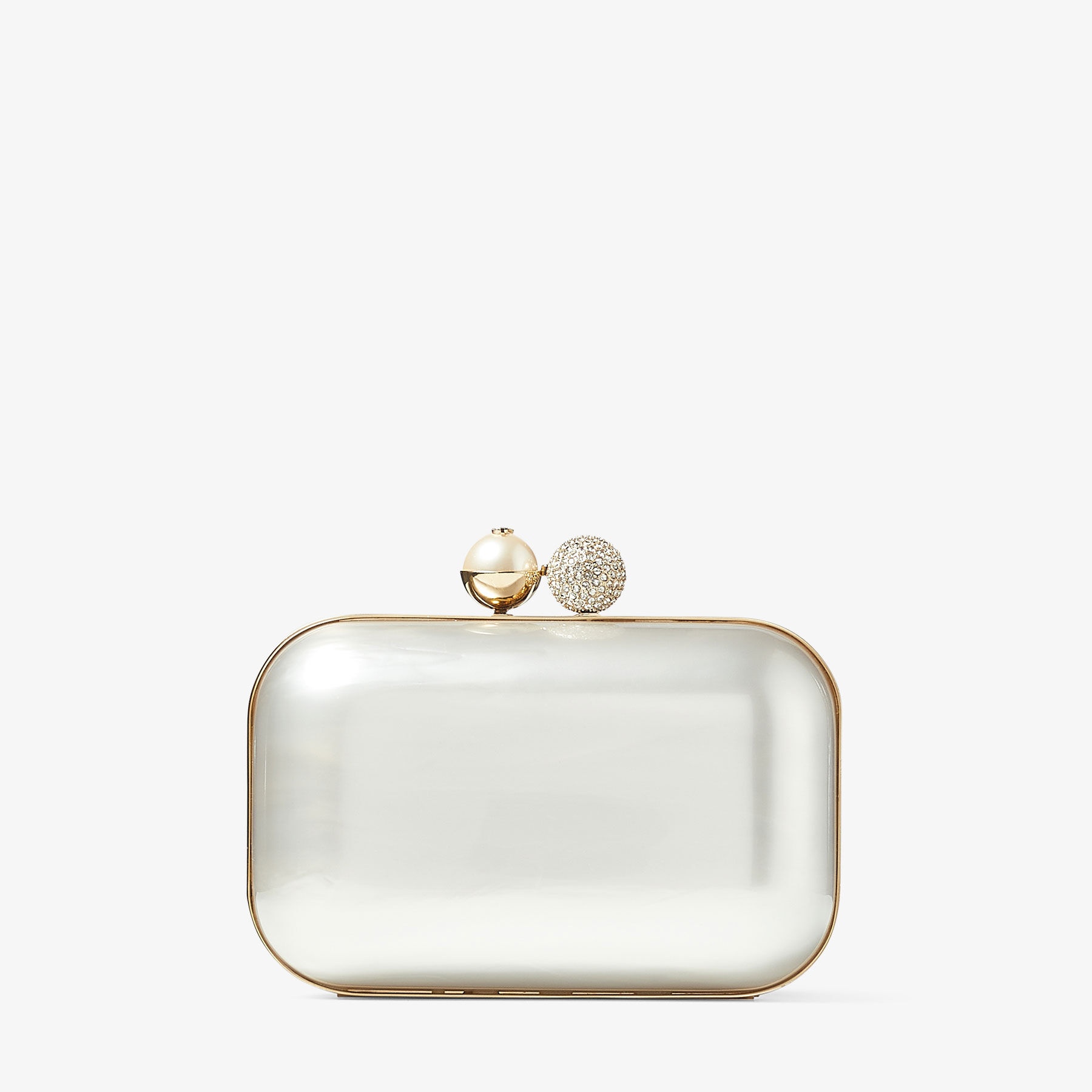 JIMMY CHOO Cloud Ivory Mother of Pearl Clutch Bag with