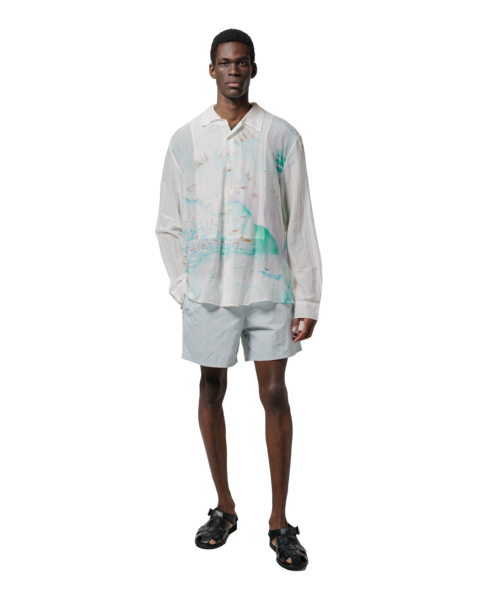 Adorn Shirt Sea View Print Cotton Silk - 4