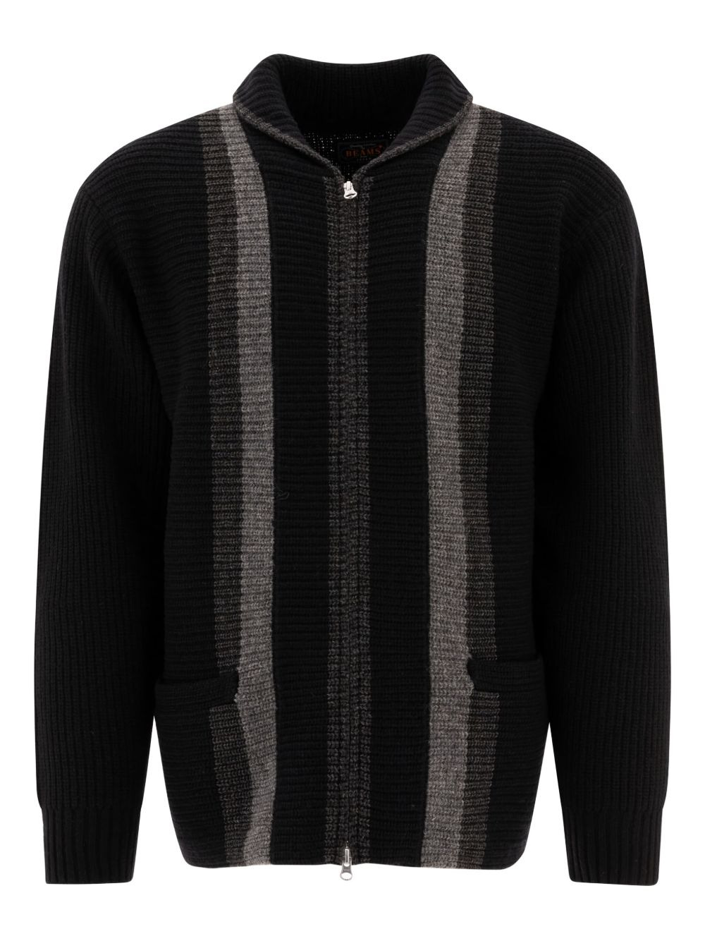 ribbed-knit striped cardigan - 1