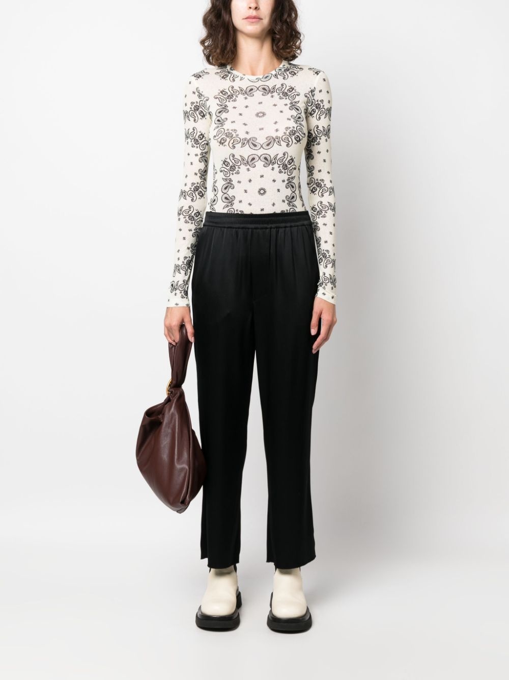 elasticated-waist cropped trousers - 2