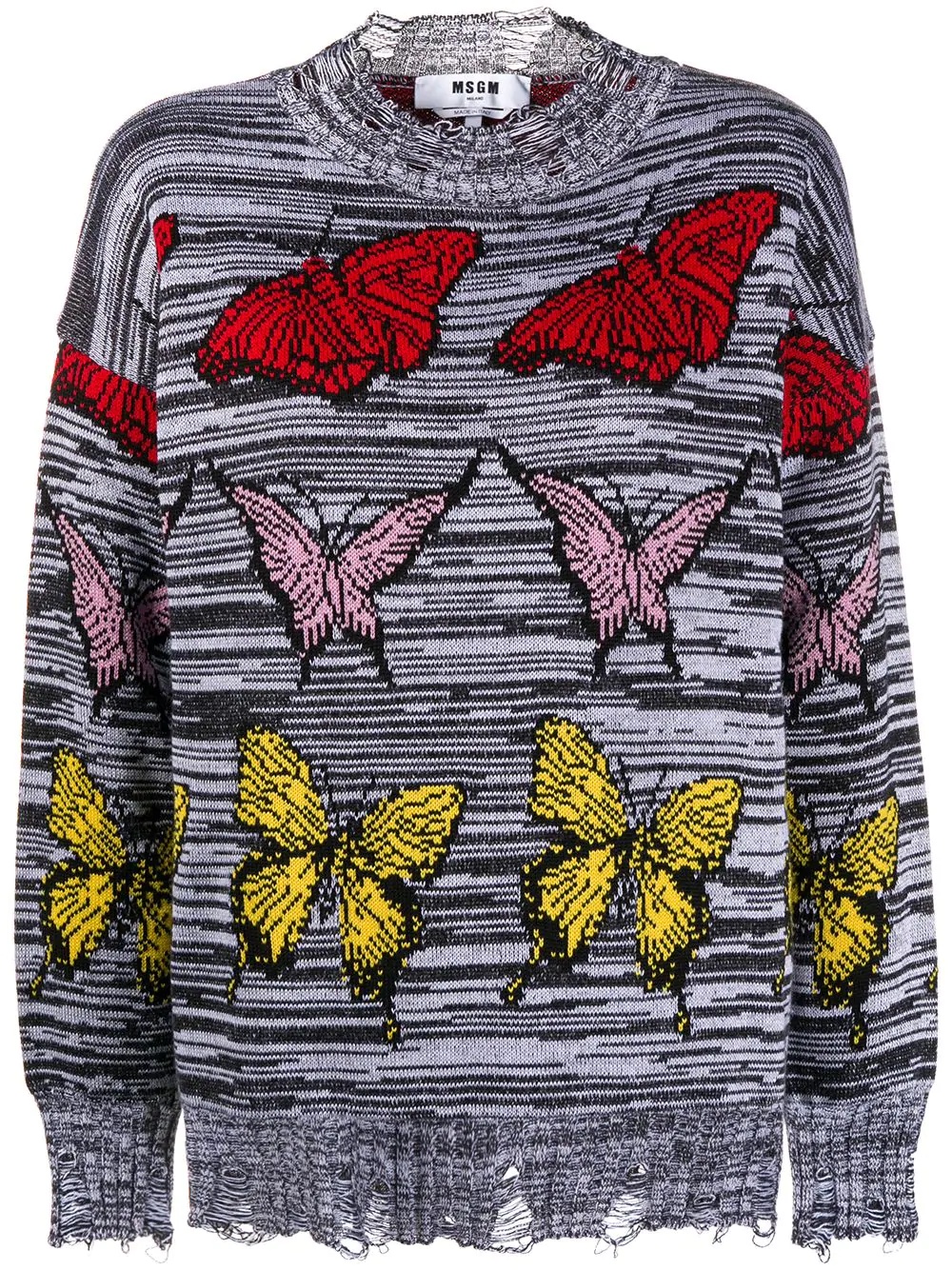 butterfly-intarsia jumper - 1