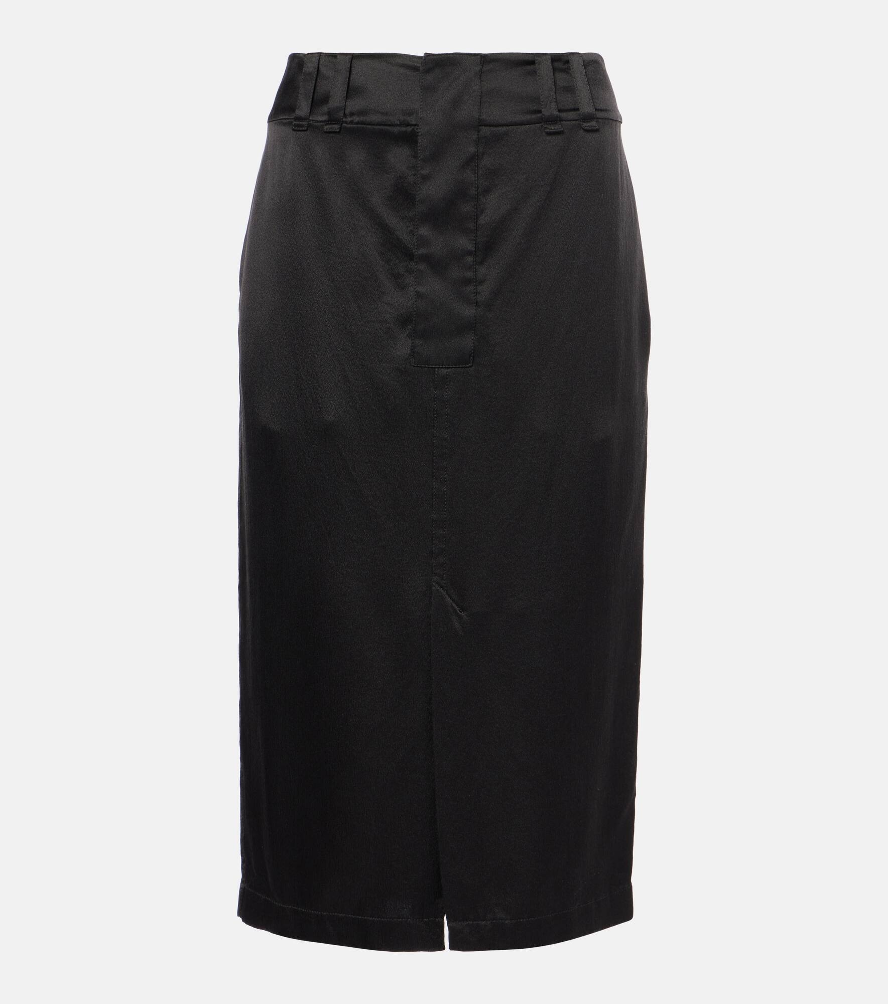 Silk crêpe de chine pencil skirt - 1