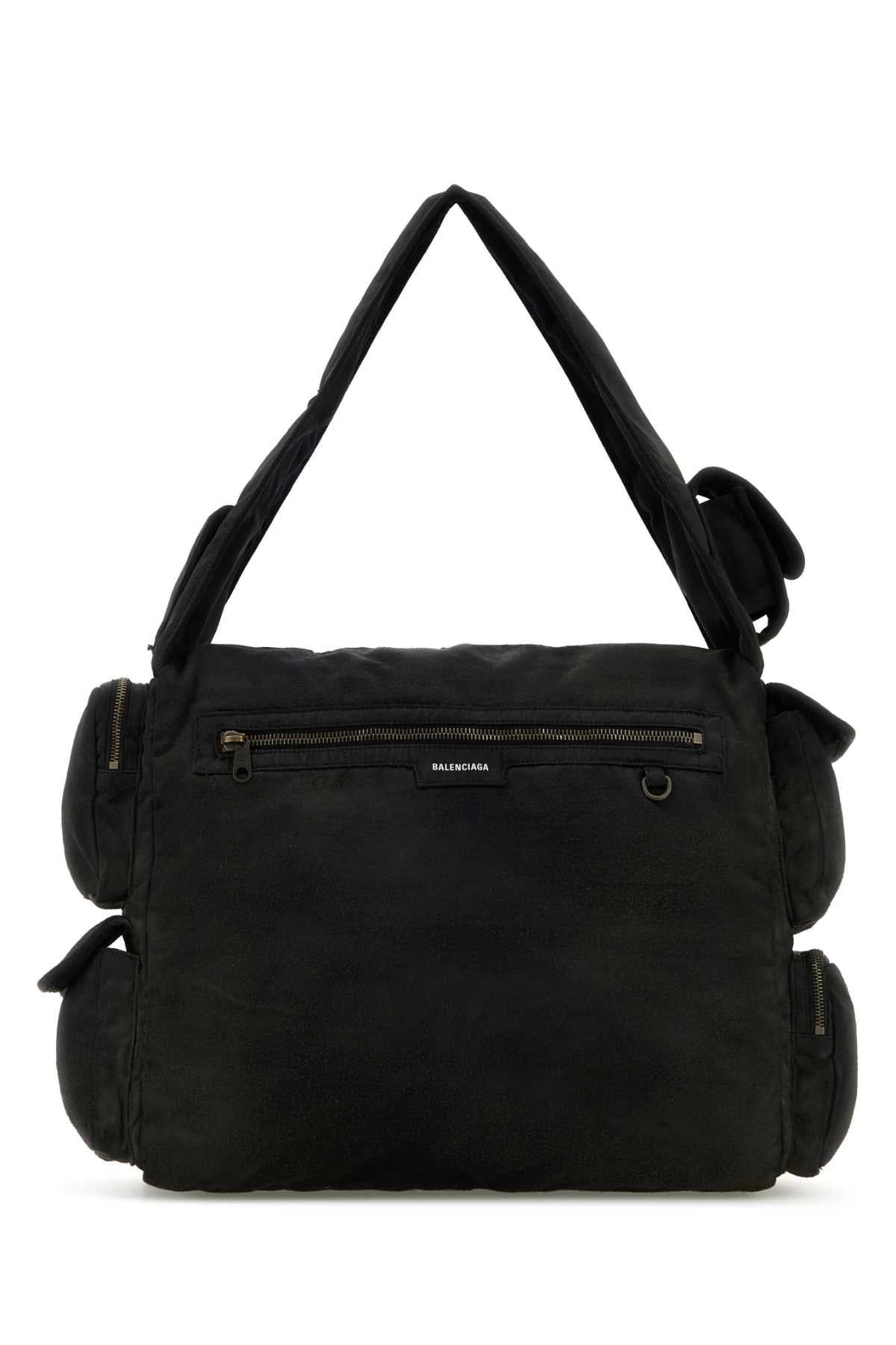 Balenciaga Men Black Canvas Large Superbusy Shoulder Bag - 3