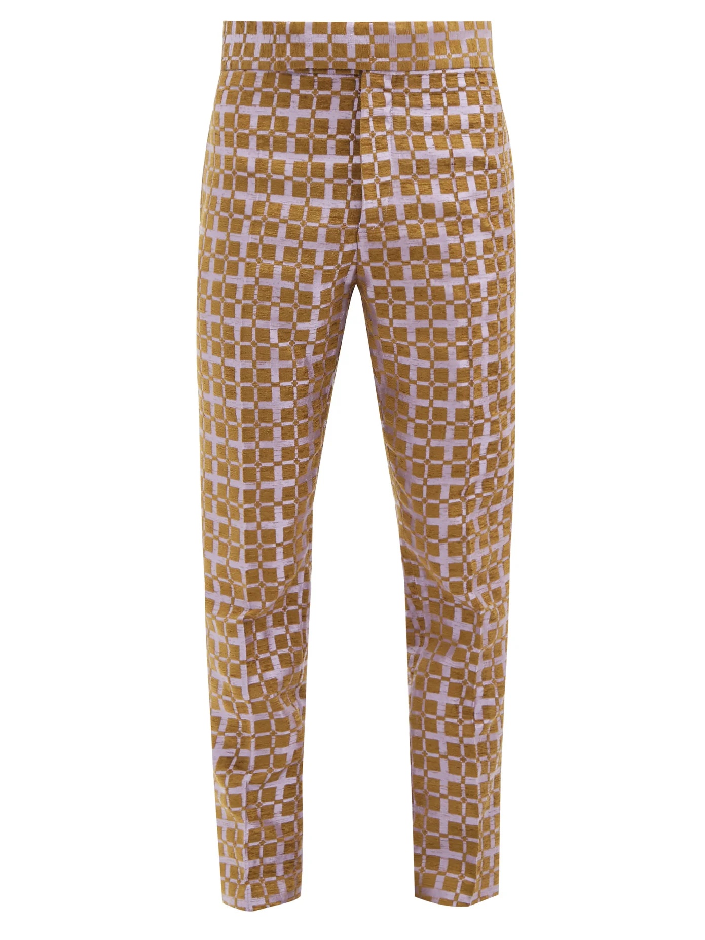 Checked-jacquard trousers - 1