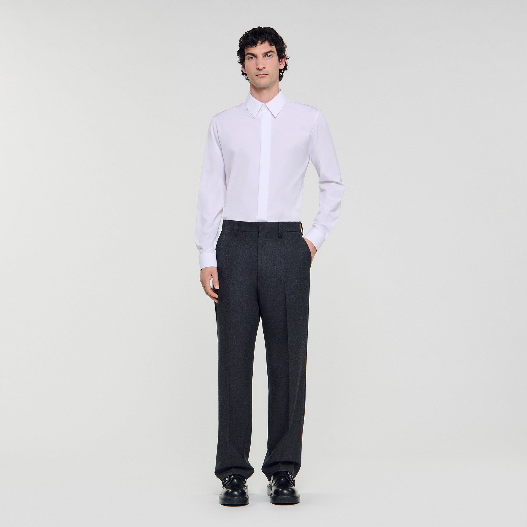 WOOL SUIT TROUSERS - 1