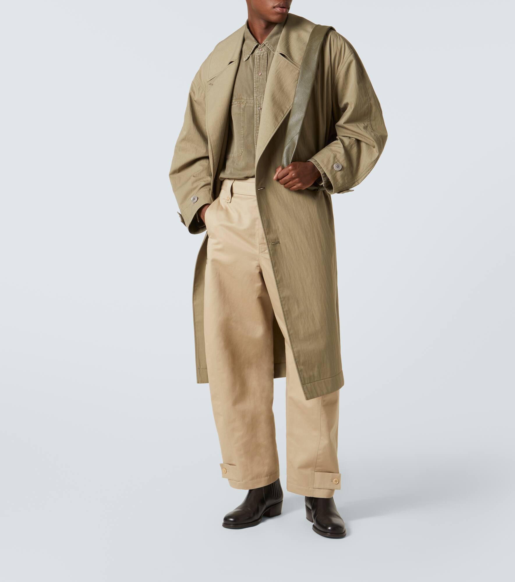 Twisted cotton and linen twill pants - 2