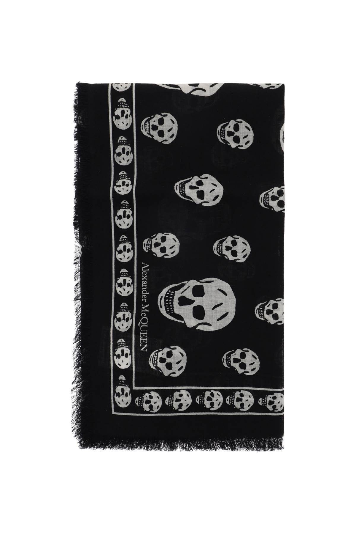 LIGHT WOOL SKULL SCARF - 1