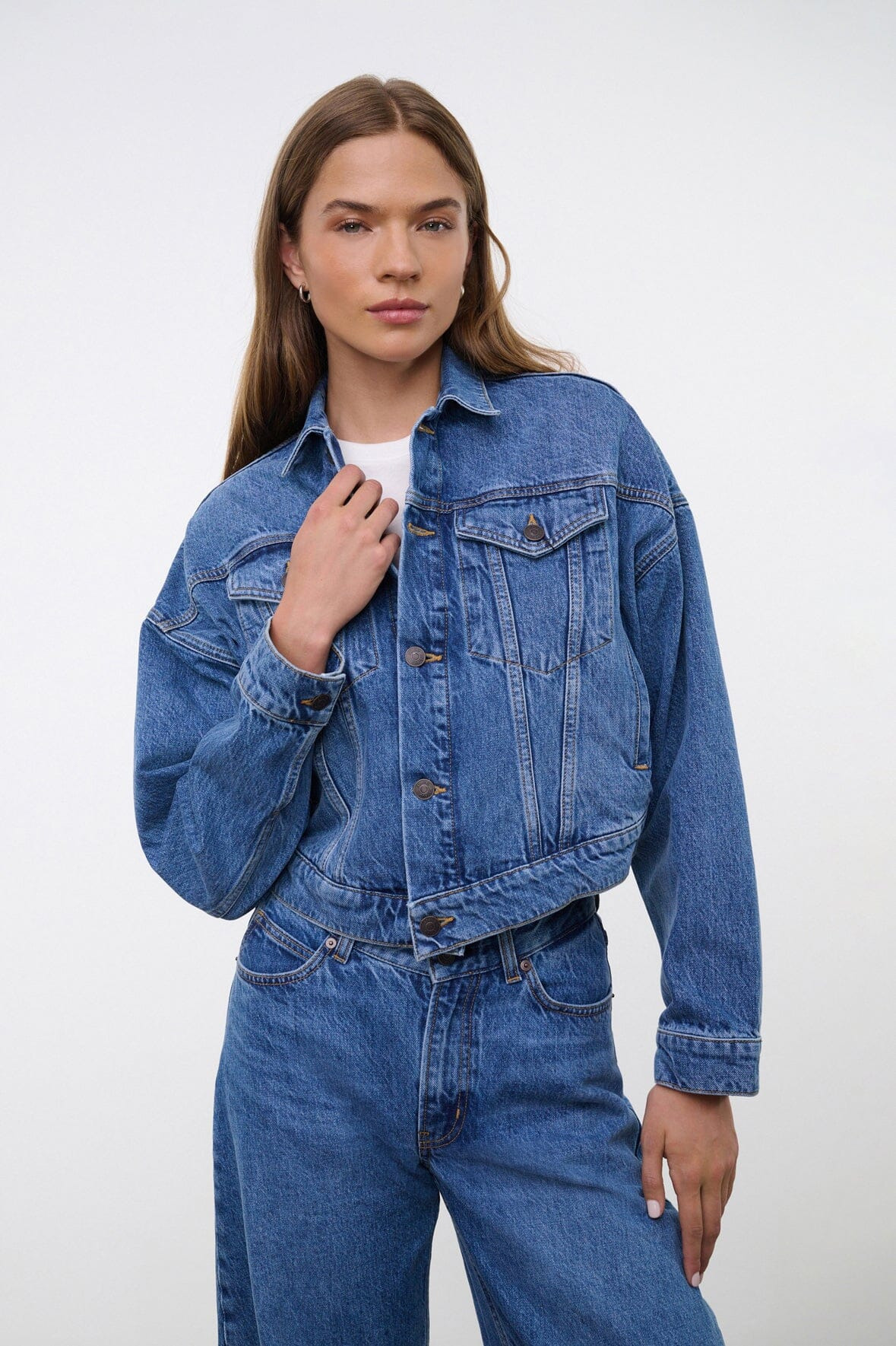 STAUD GLEN DENIM JACKET VINTAGE WASH - 5