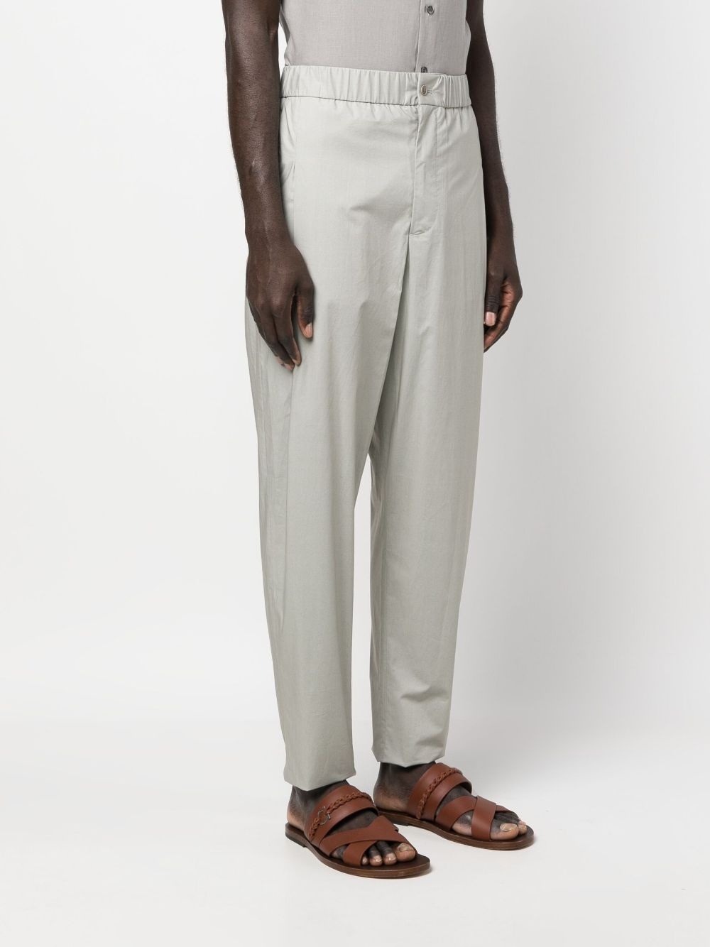 elasticated-waist cotton trousers - 3