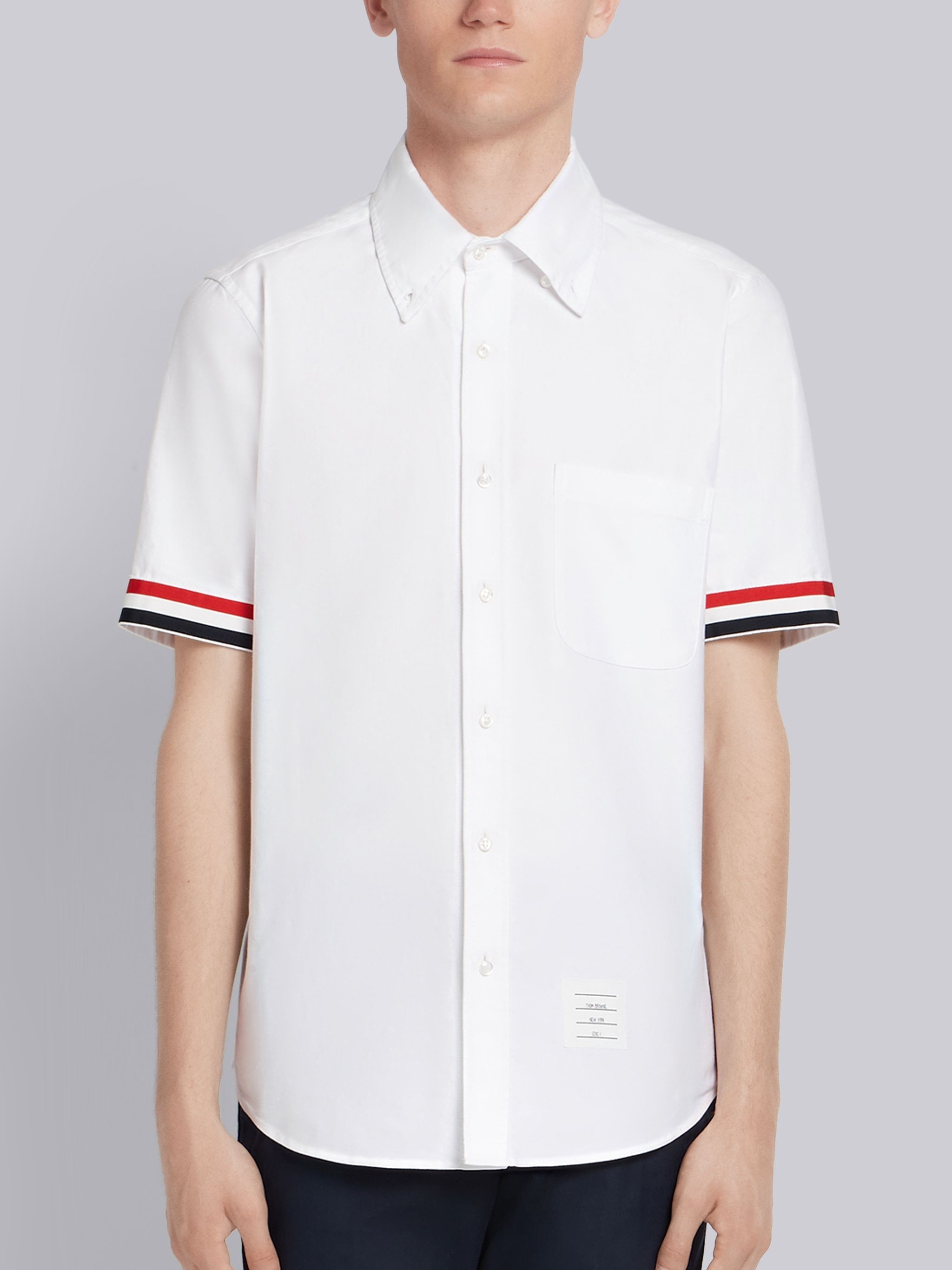 White Oxford Grosgrain Cuff Shirt - 3