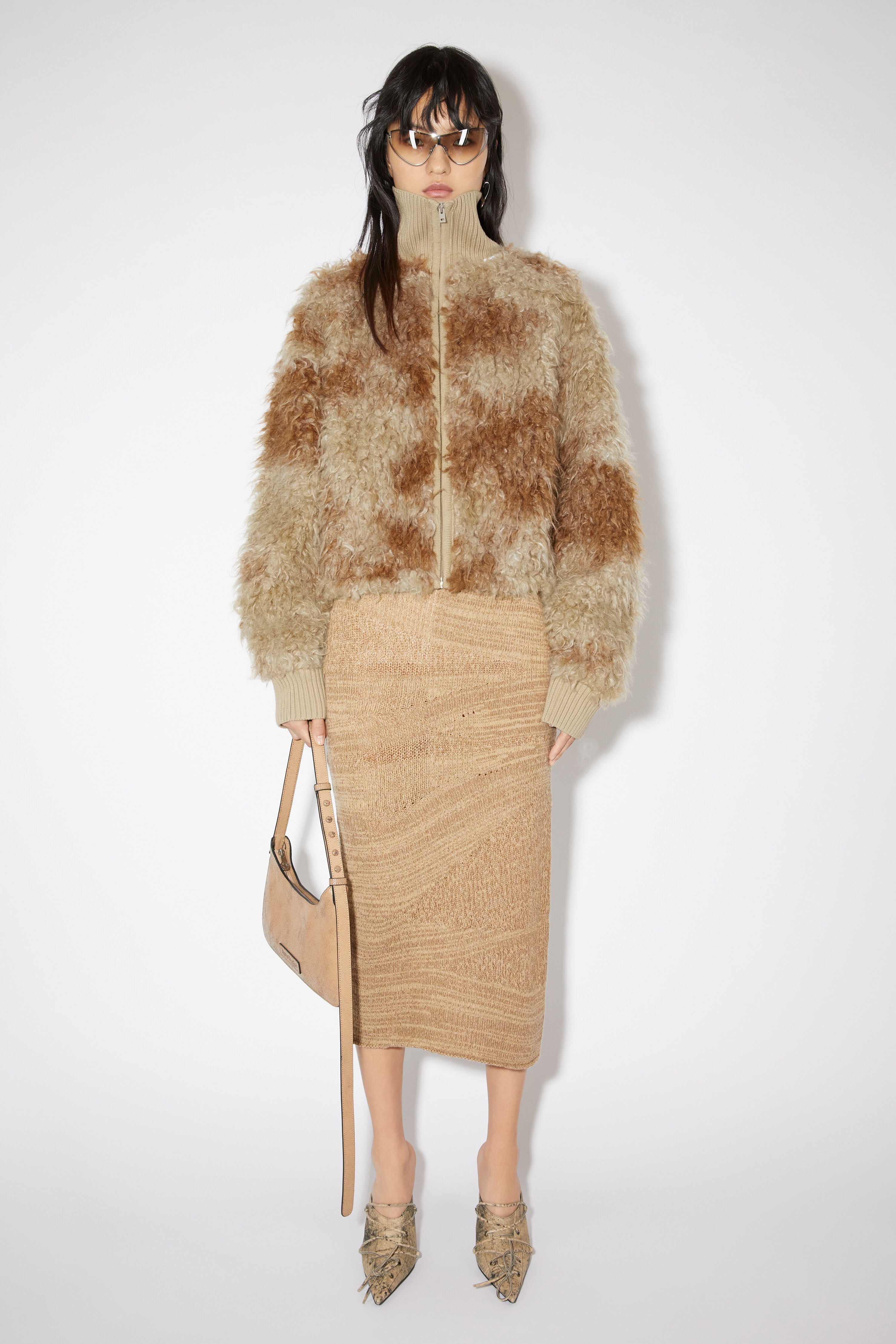 Furry jacket - Brown/beige - 2