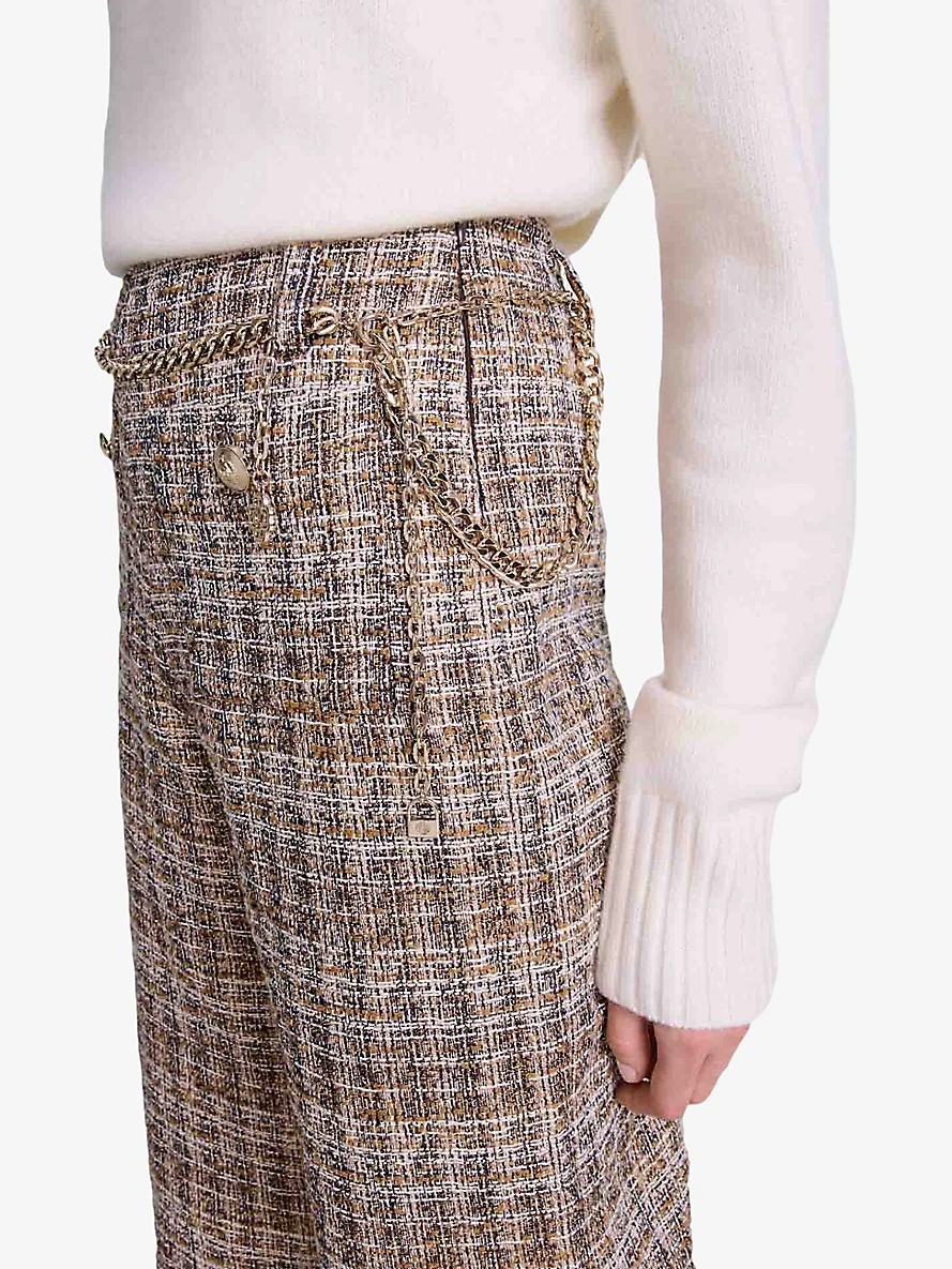 Straight-leg high-rise tweed trousers - 5