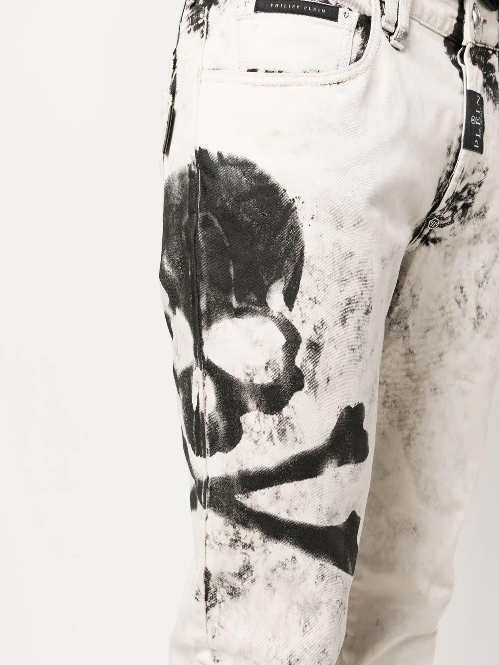 skull-print slim-cut jeans - 5