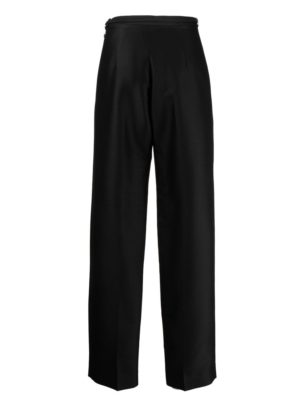 skinny-belt straight leg trousers - 2