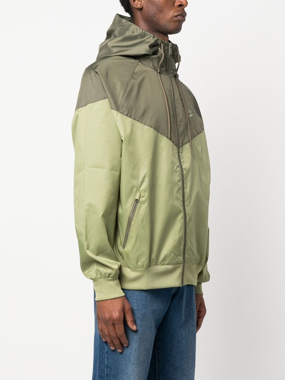 embroidered-logo zip-up hooded jacket - 3