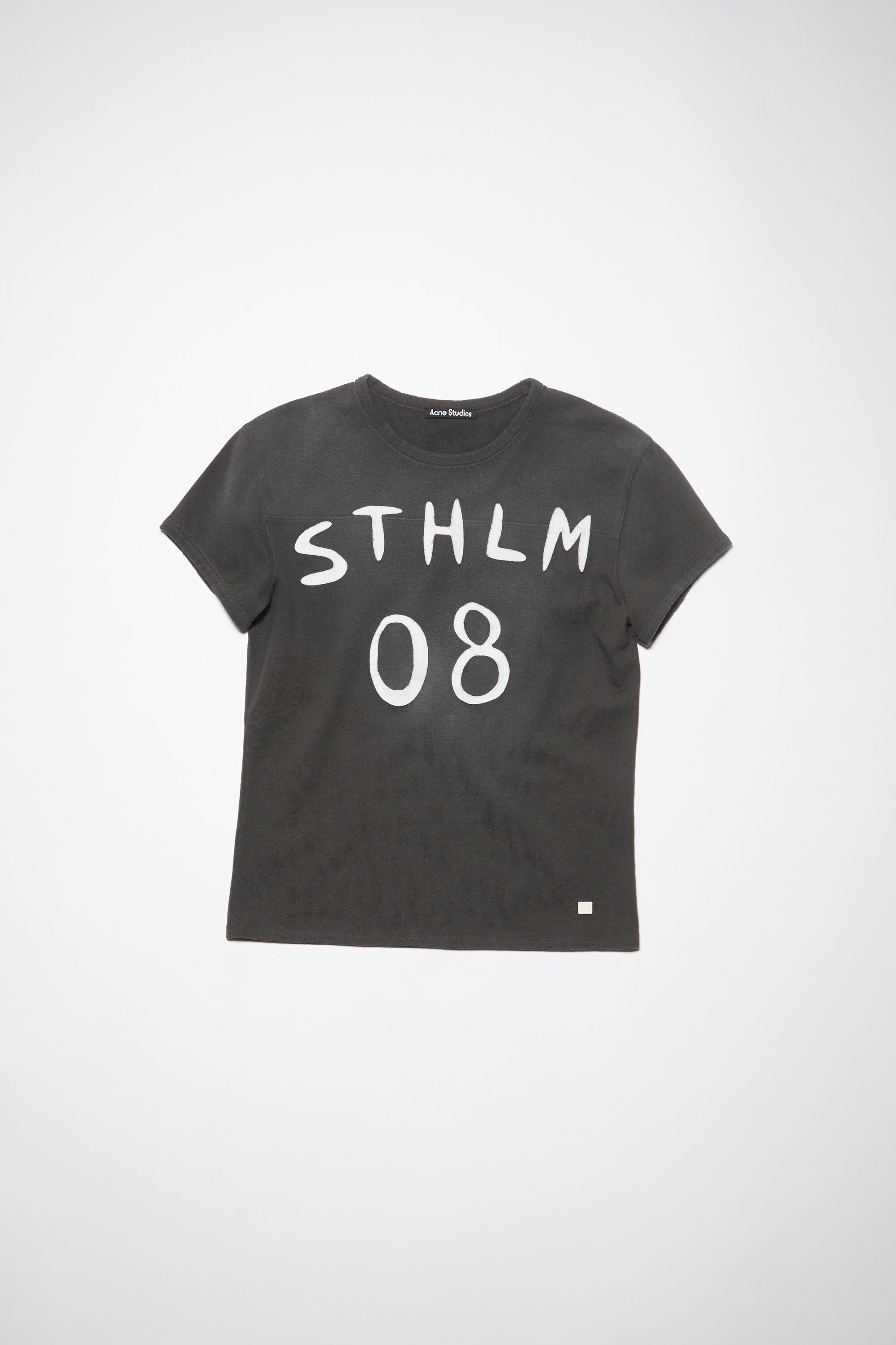 トップス Acnestudios print patch shirt34 Acne Studios - T-shirt plaster print - Faded black