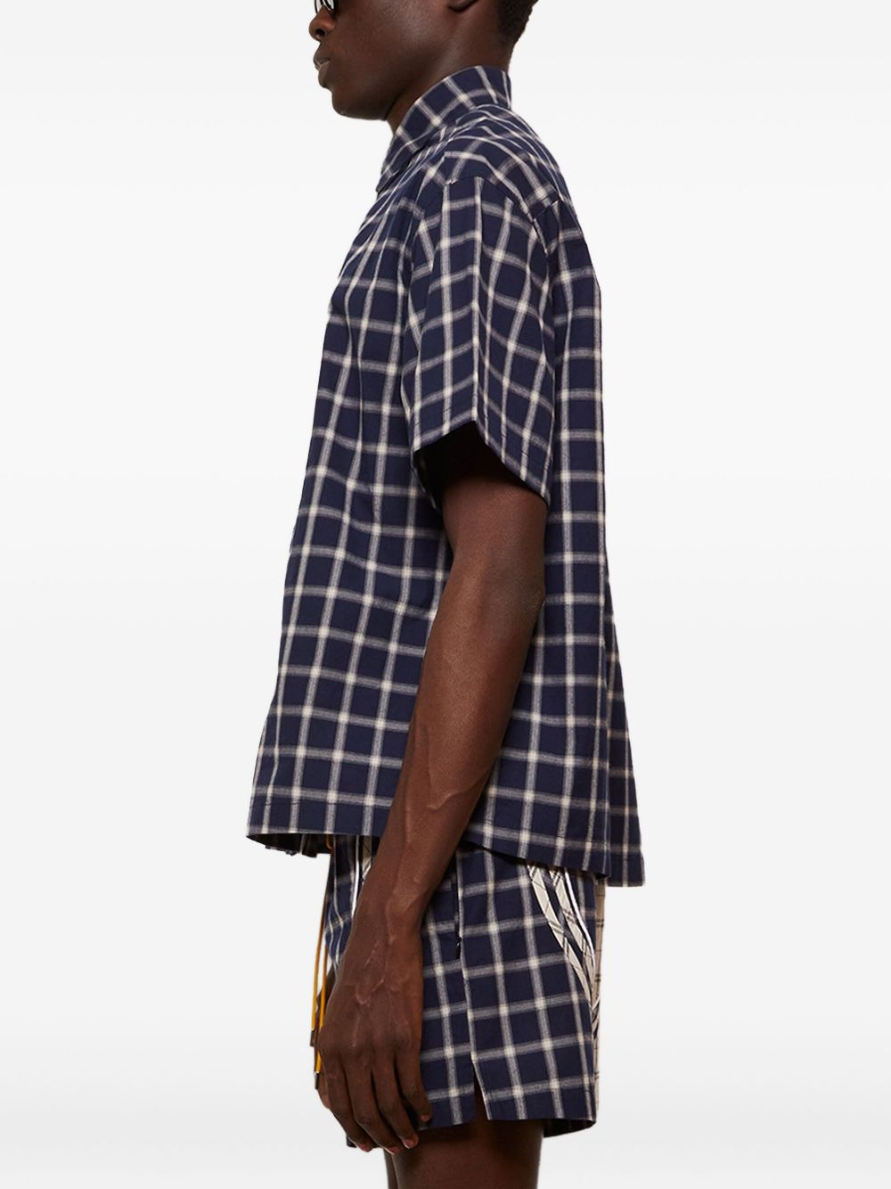 checked-pattern shirt - 4