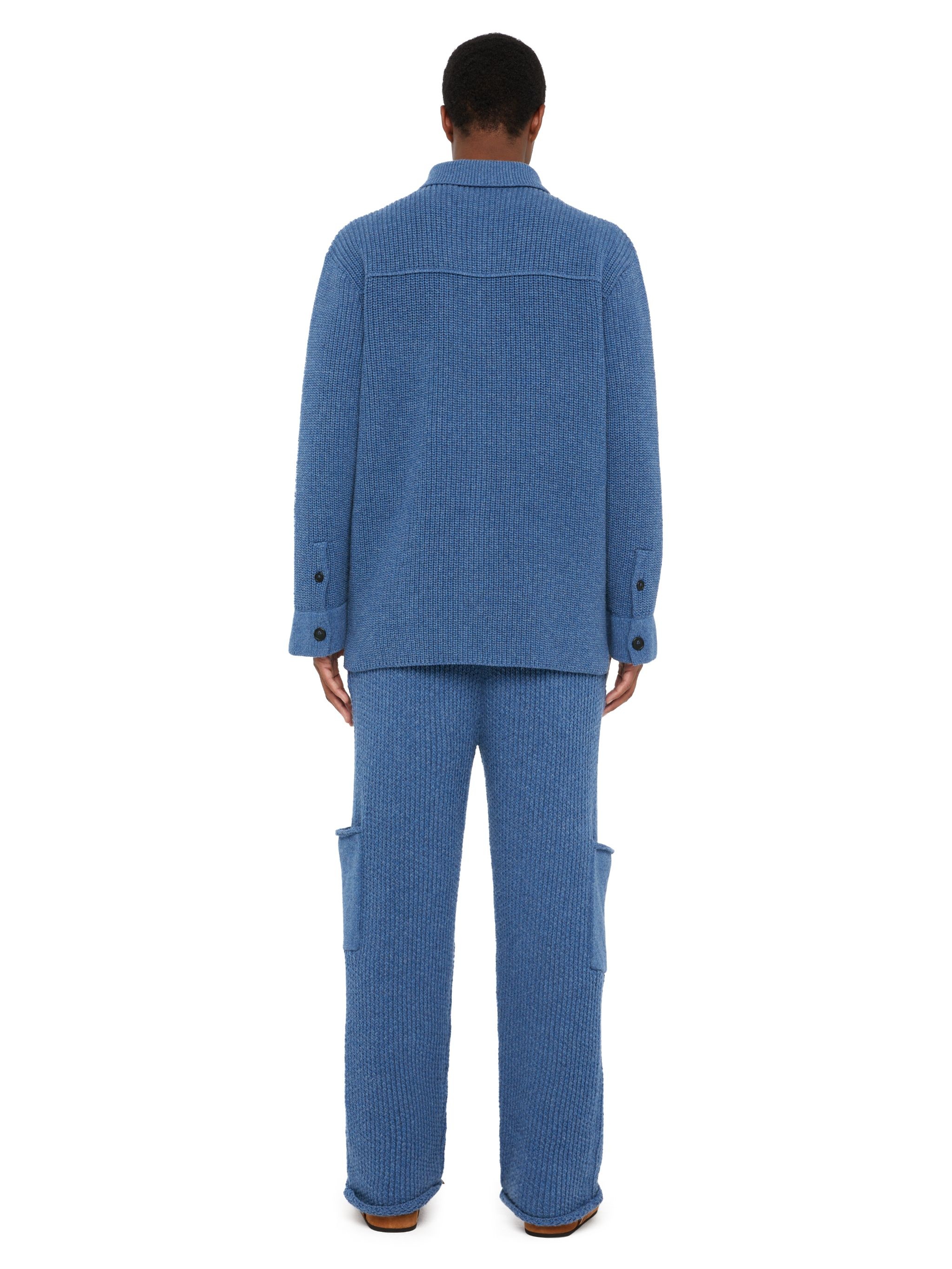 Knitted Ribbed “Denim” Overshirt - 6