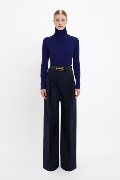 Victoria Beckham Polo Neck Jumper In Navy outlook
