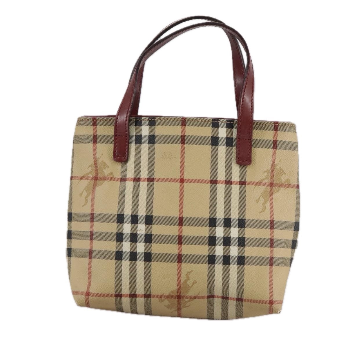 Burberry Nova Check Hand Bag Pvc Leather Beige - 13