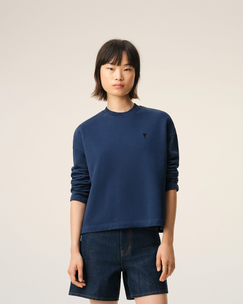 BLUE COTTON AMI DE COEUR CROPPED SWEATSHIRT 3