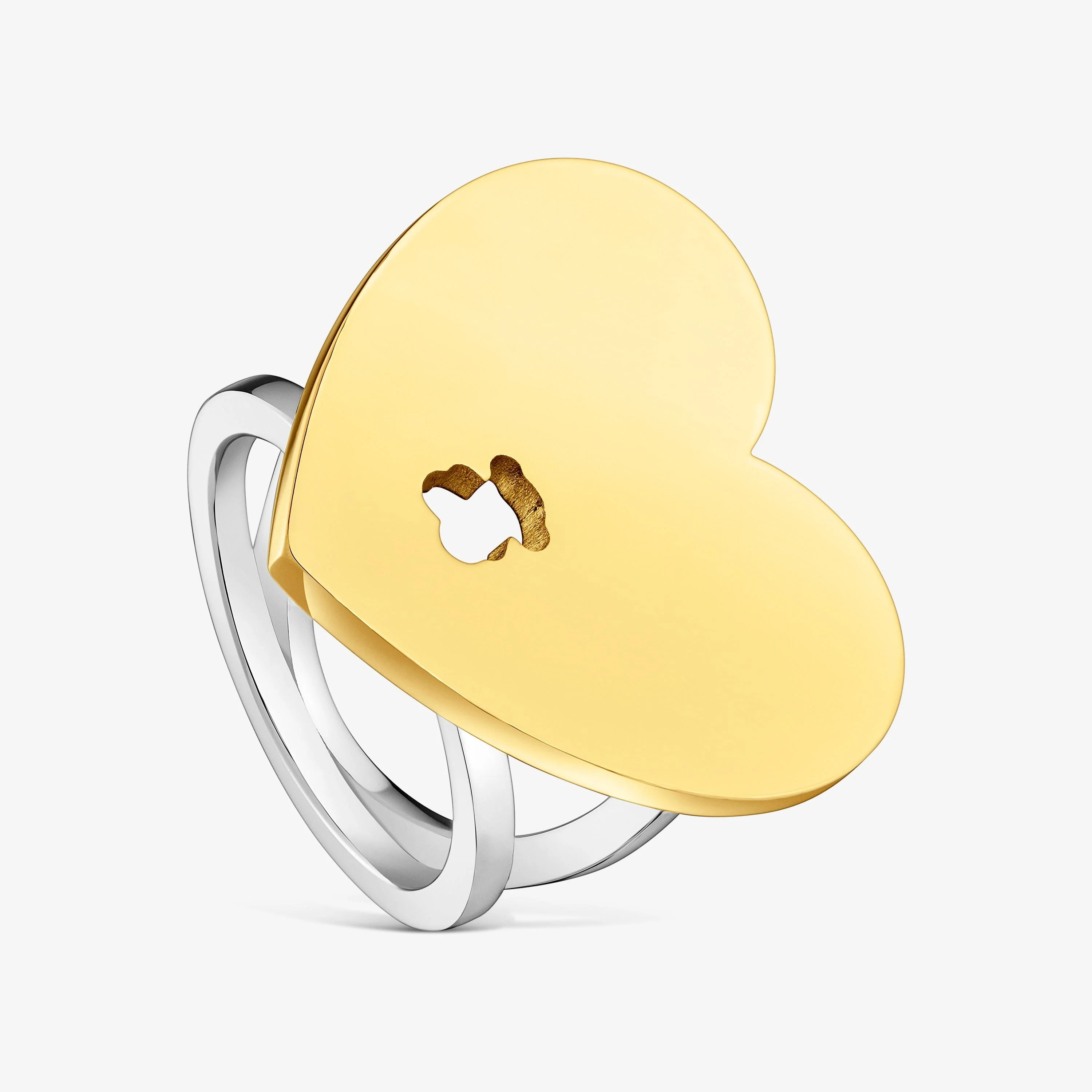 Two-tone steel Ring with heart charm TOUS Charming - 1