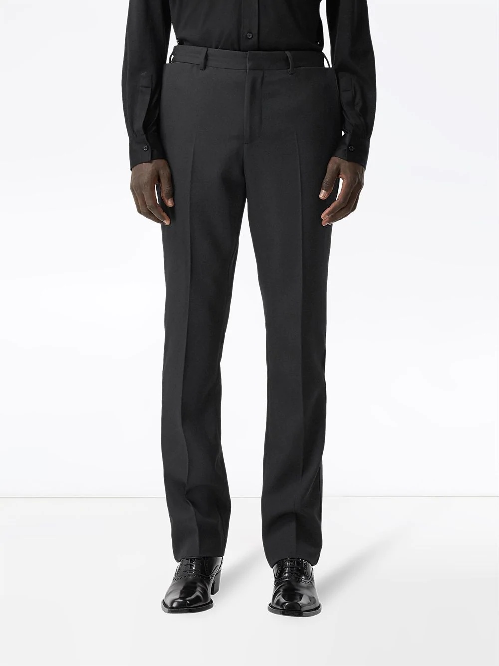 slim-fit wool trousers - 3