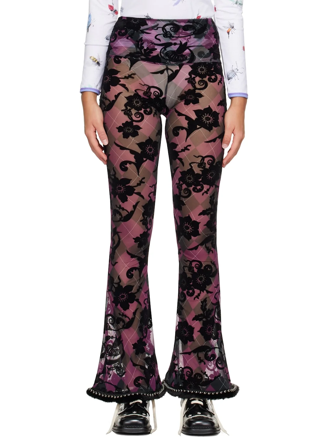 Purple Dew Sweeper Mesh Leggings - 1