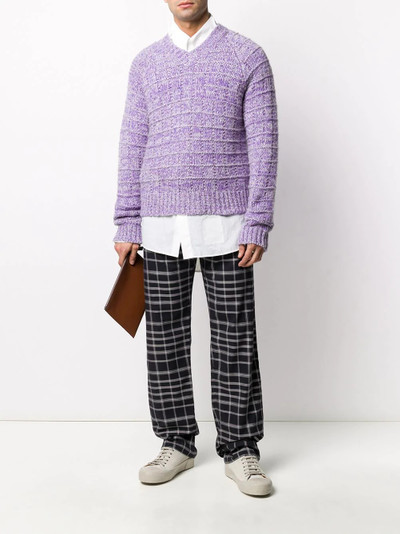 Marni checked turn up cuff trousers outlook